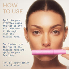 Side-by-side brows before and after using The Skinny Confidential for neater shape