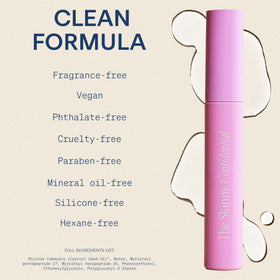 Ingredient label of The Skinny Confidential showing clean, vegan and fragrance-free