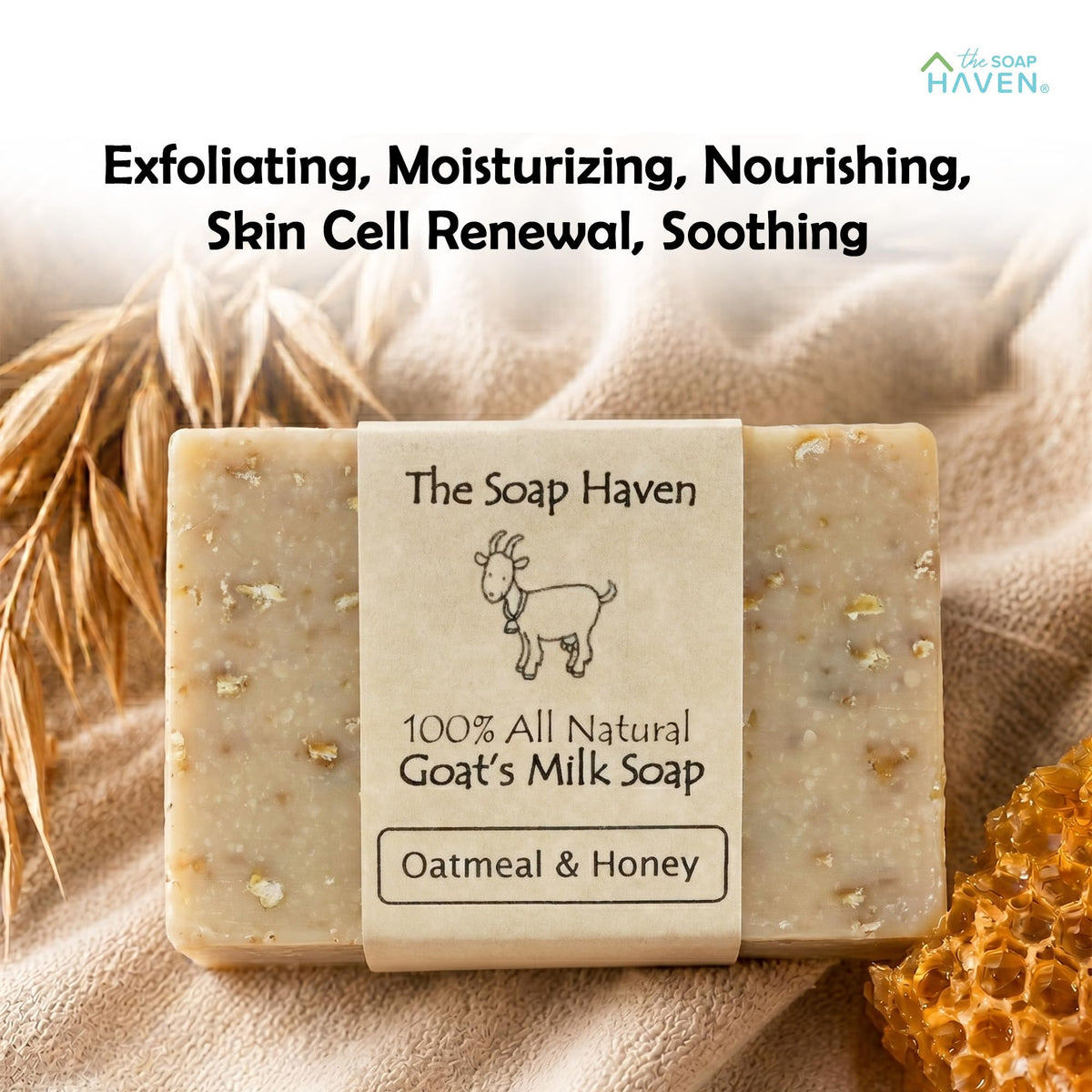 Hand holding soap for scale showing The Soap Haven bar size and travel convenience
