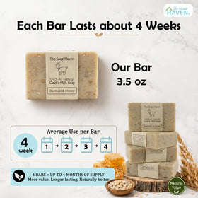 Stacked bars in a bathroom setting demonstrating The Soap Haven decorative storage idea