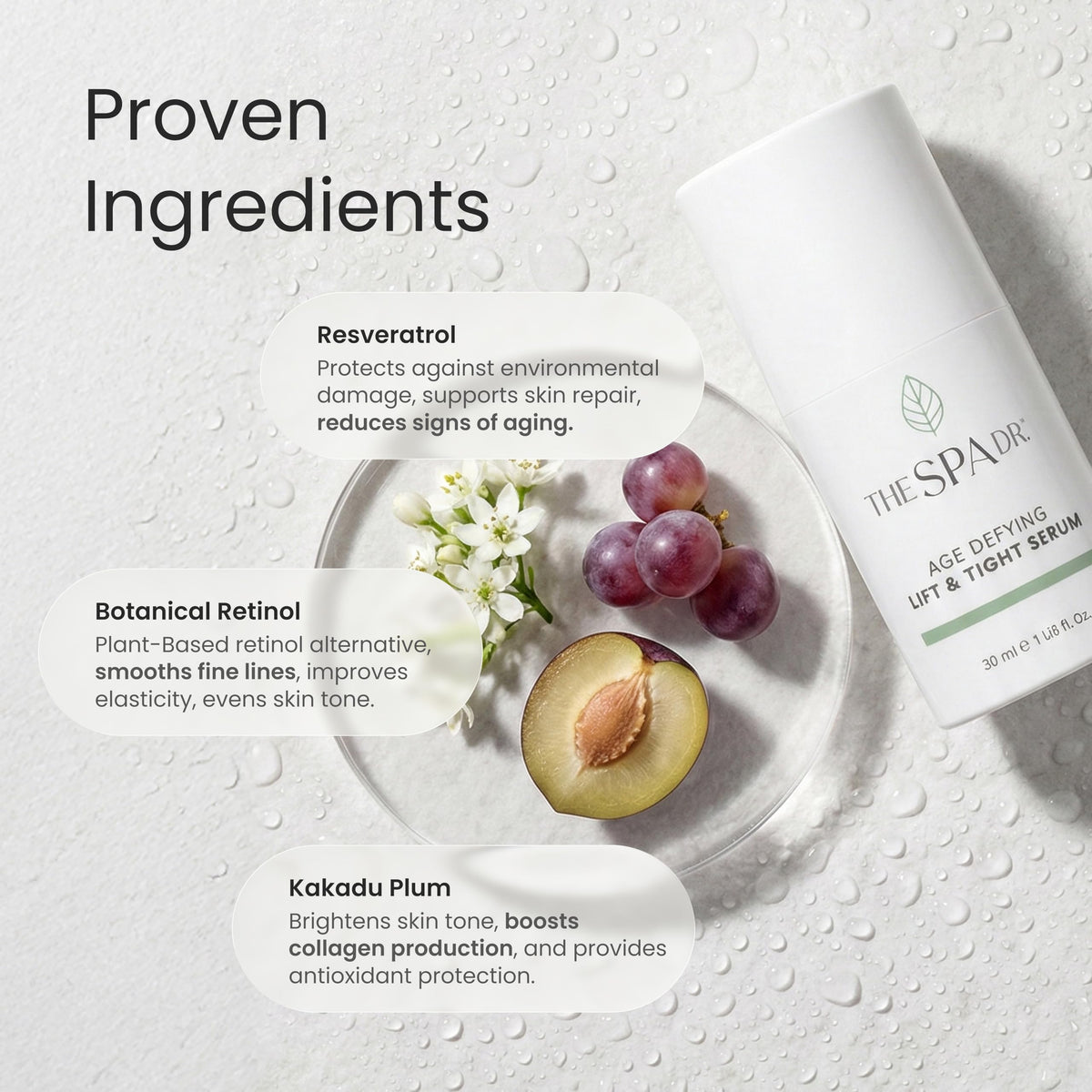 The Spa Dr. Kakadu plum and botanicals highlighting antioxidant brightening