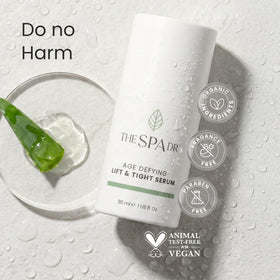 The Spa Dr. serum sinking into skin illustrating hydration and barrier support