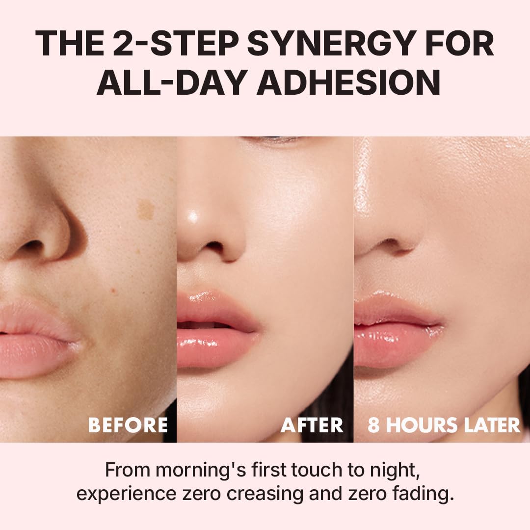 THE TOOL LAB brush in use blending foundation for an even, glowing base finish