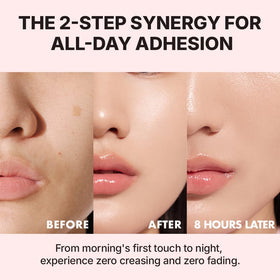 THE TOOL LAB brush in use blending foundation for an even, glowing base finish