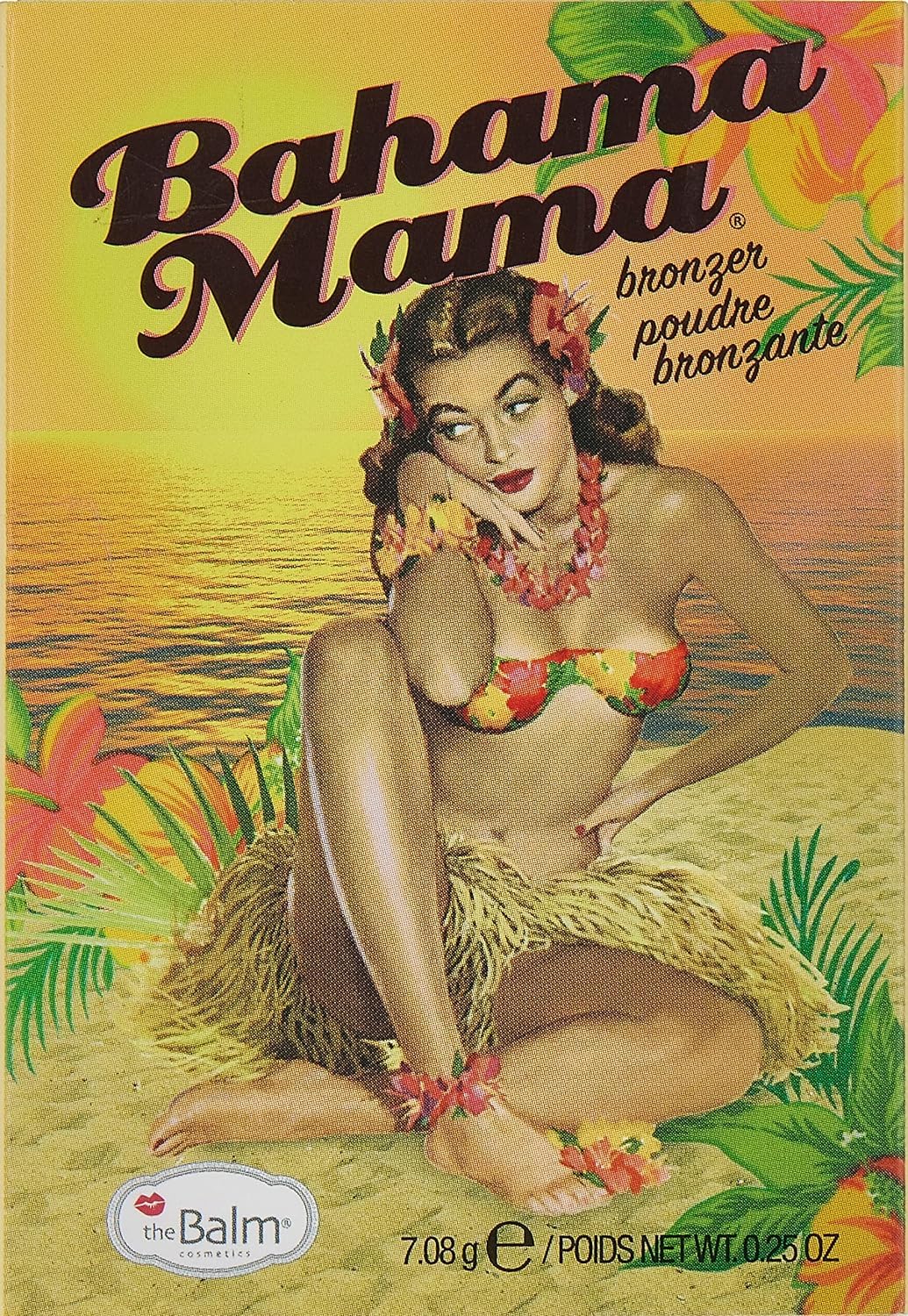 theBalm Bahama Mama compact front view showing packaging and travel-ready benefit