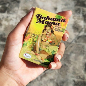 theBalm Bahama Mama compact inside a travel bag illustrating portability and convenience