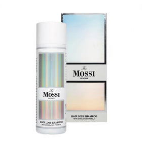 The Mossi London front bottle view showing product and branding for trusted hair care