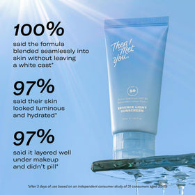 Then I Met You next to a coin for size comparison, ideal travel SPF