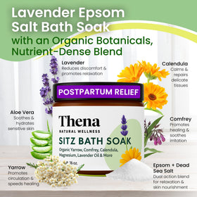 THENA Natural Wellness botanical oils and herbs flatlay showing nourishing ingredients