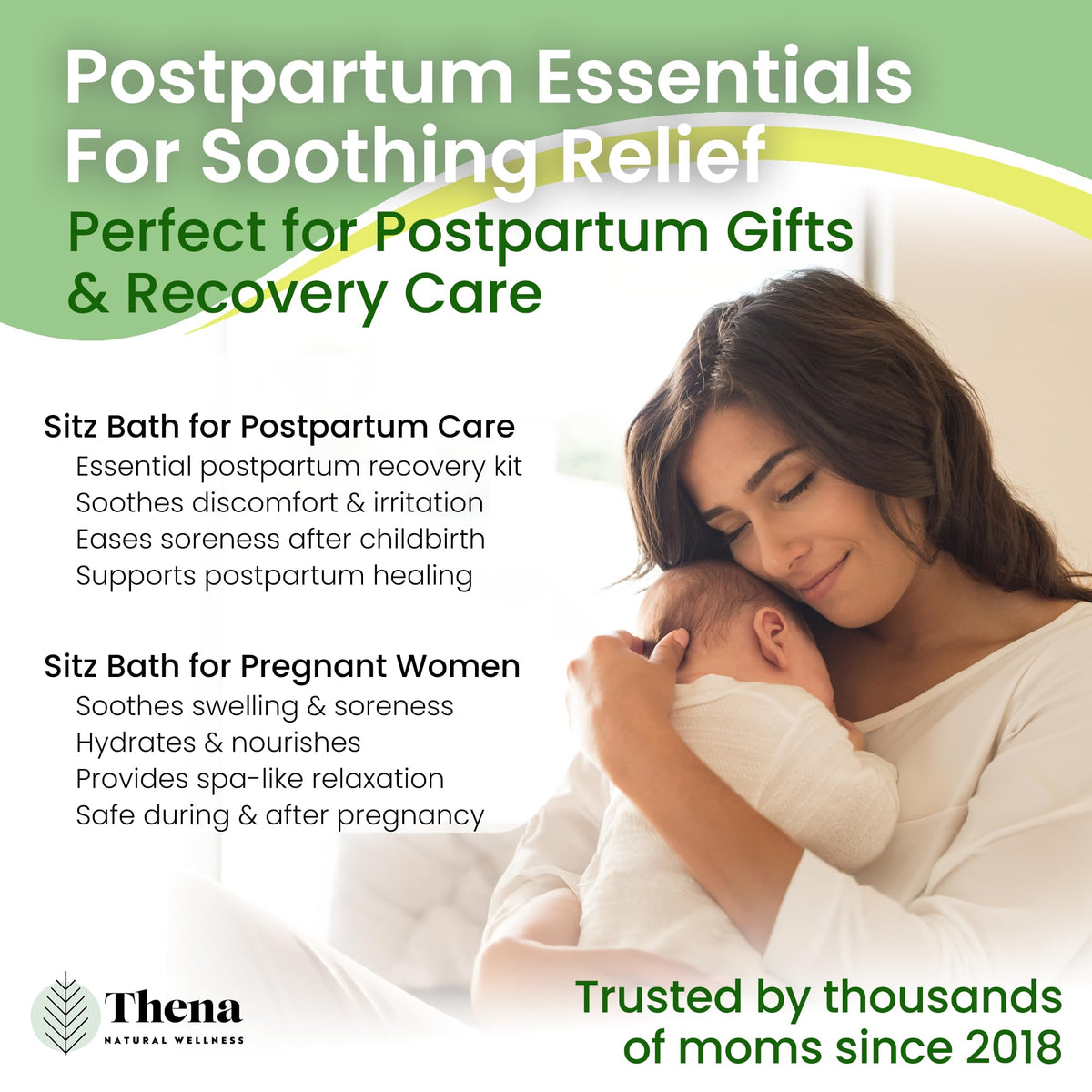 THENA Natural Wellness in a sitz basin on toilet showing easy at-home use