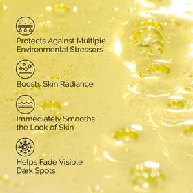 The Ordinary serum droplet on skin demonstrating application and glow
