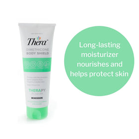 Thera label close-up showing ingredient list and soothing lavender-ylang scent