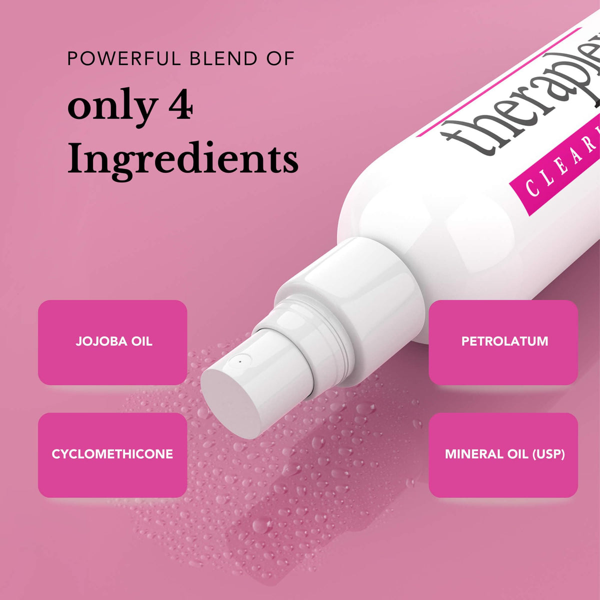 Theraplex clear lotion being applied to damp arm for fast moisture sealing
