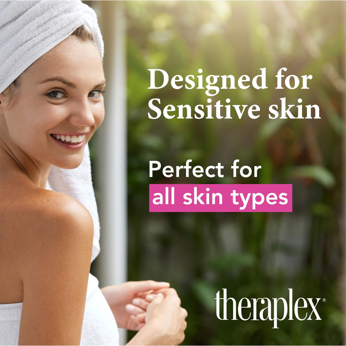 Theraplex clear lotion bottle with NEA seal showing dermatologist acceptance