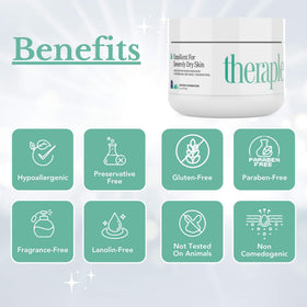 Theraplex emollient open cap with cream dollop ready to apply