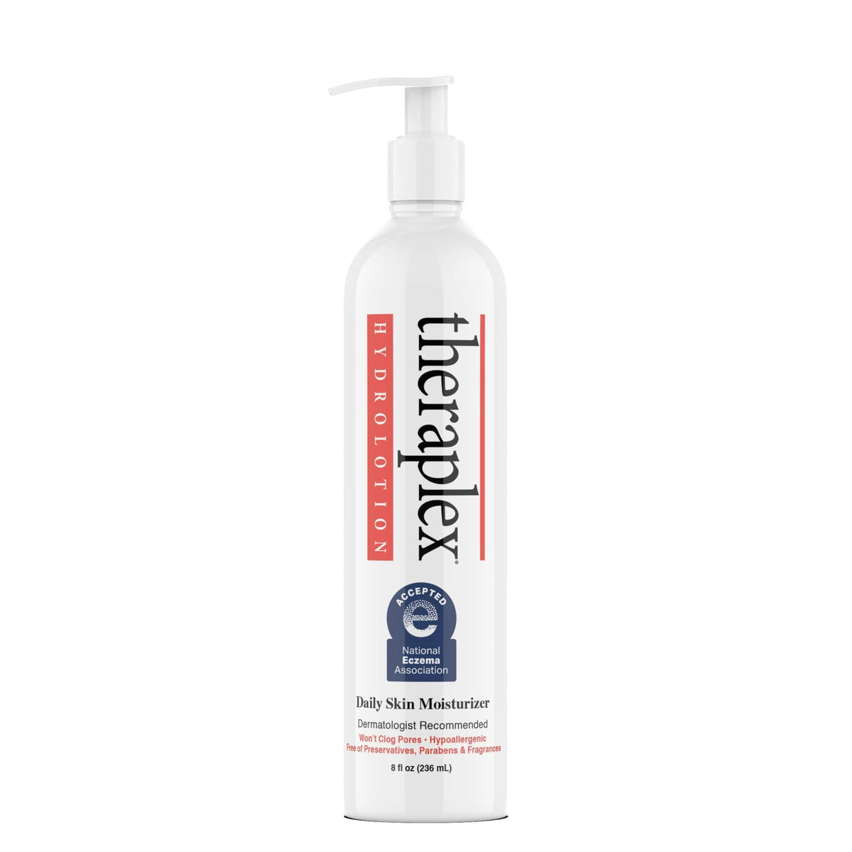 Theraplex front label showing product benefits and eczema seal