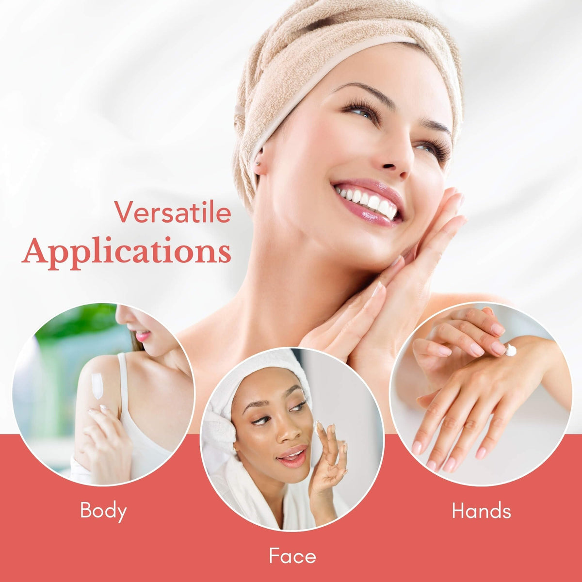 Theraplex applied to hands illustrating fast absorption and hydration