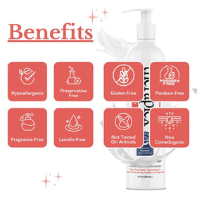 Theraplex lotion texture closeup showing lightweight, non-greasy formula