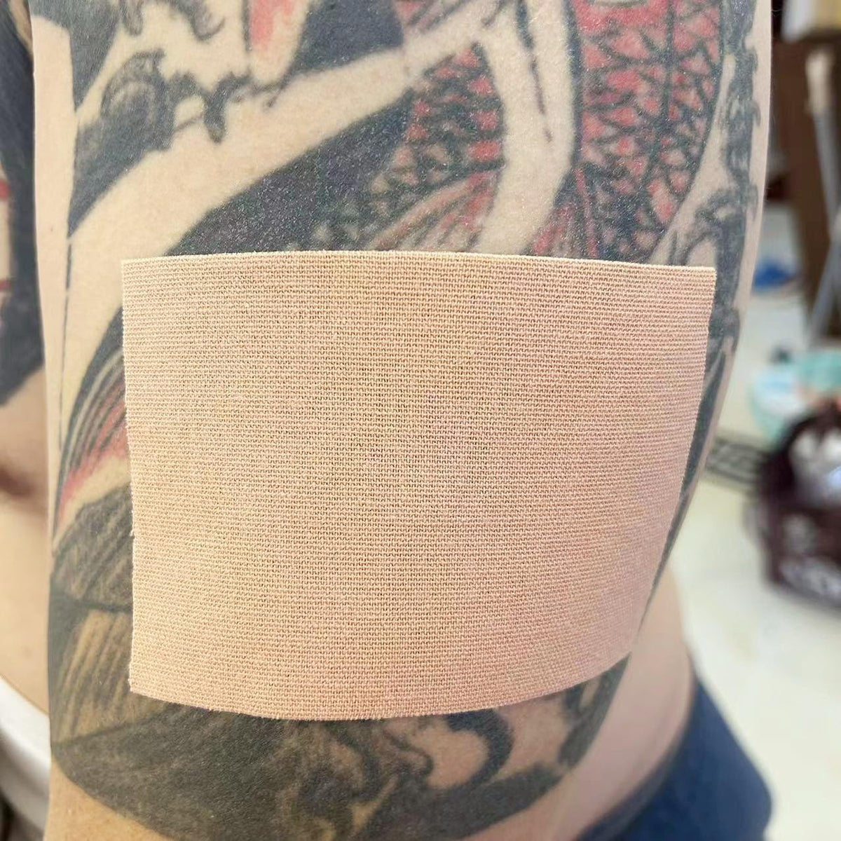 Therasports applied on forearm demonstrating smooth concealment and comfortable fit
