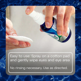 TheraTears SteriLid applied to closed eyelid demonstrating easy use