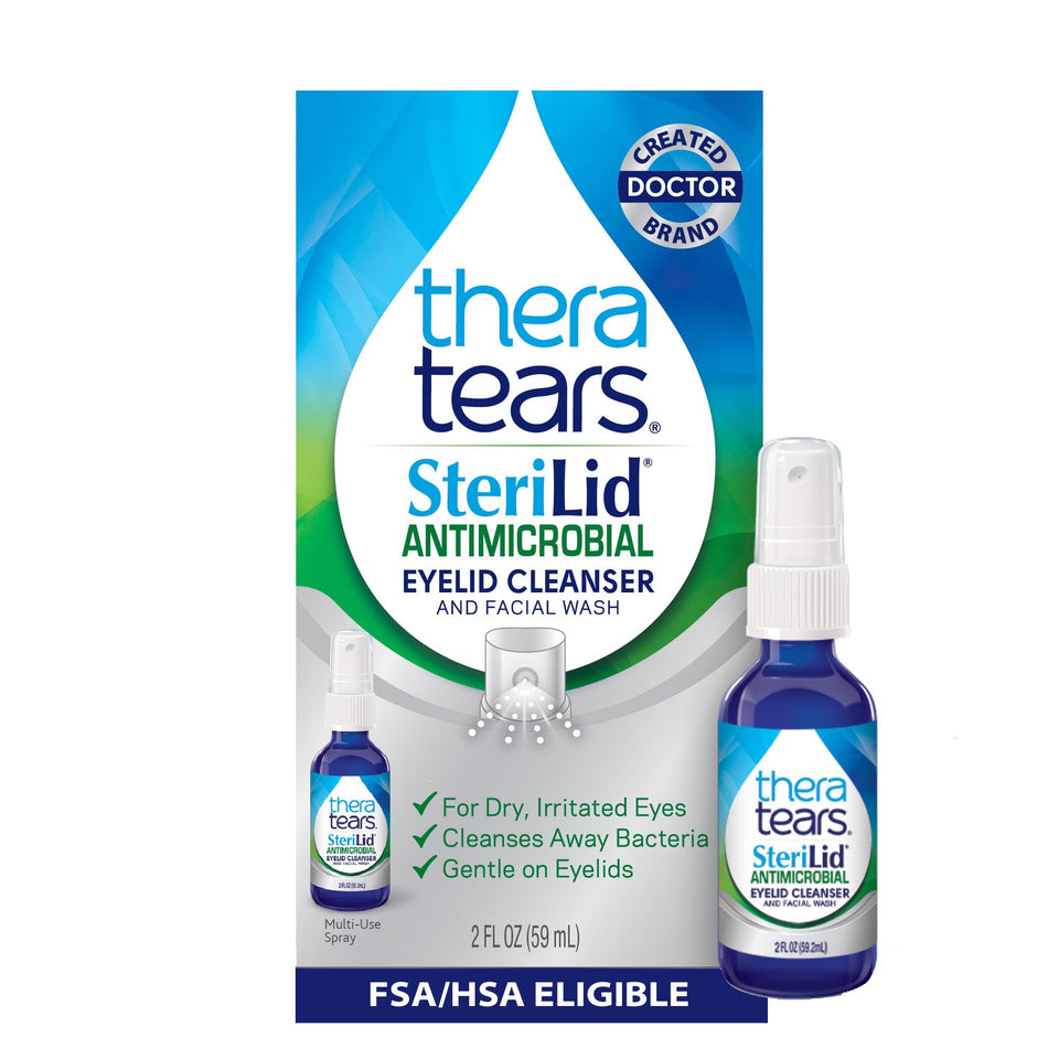 TheraTears SteriLid front packaging showing label and bottle benefit