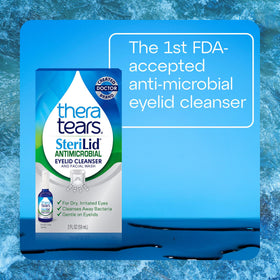 TheraTears SteriLid spray nozzle closeup for precise, gentle application