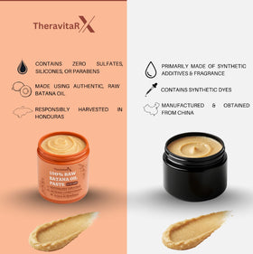 TheravitaRx before and after hair ends showing reduced frizz