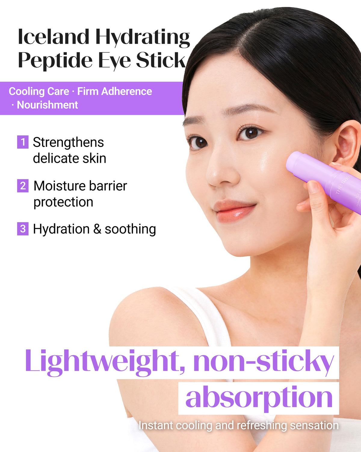 THESAEM sticks held in hand to show compact size for travel convenience