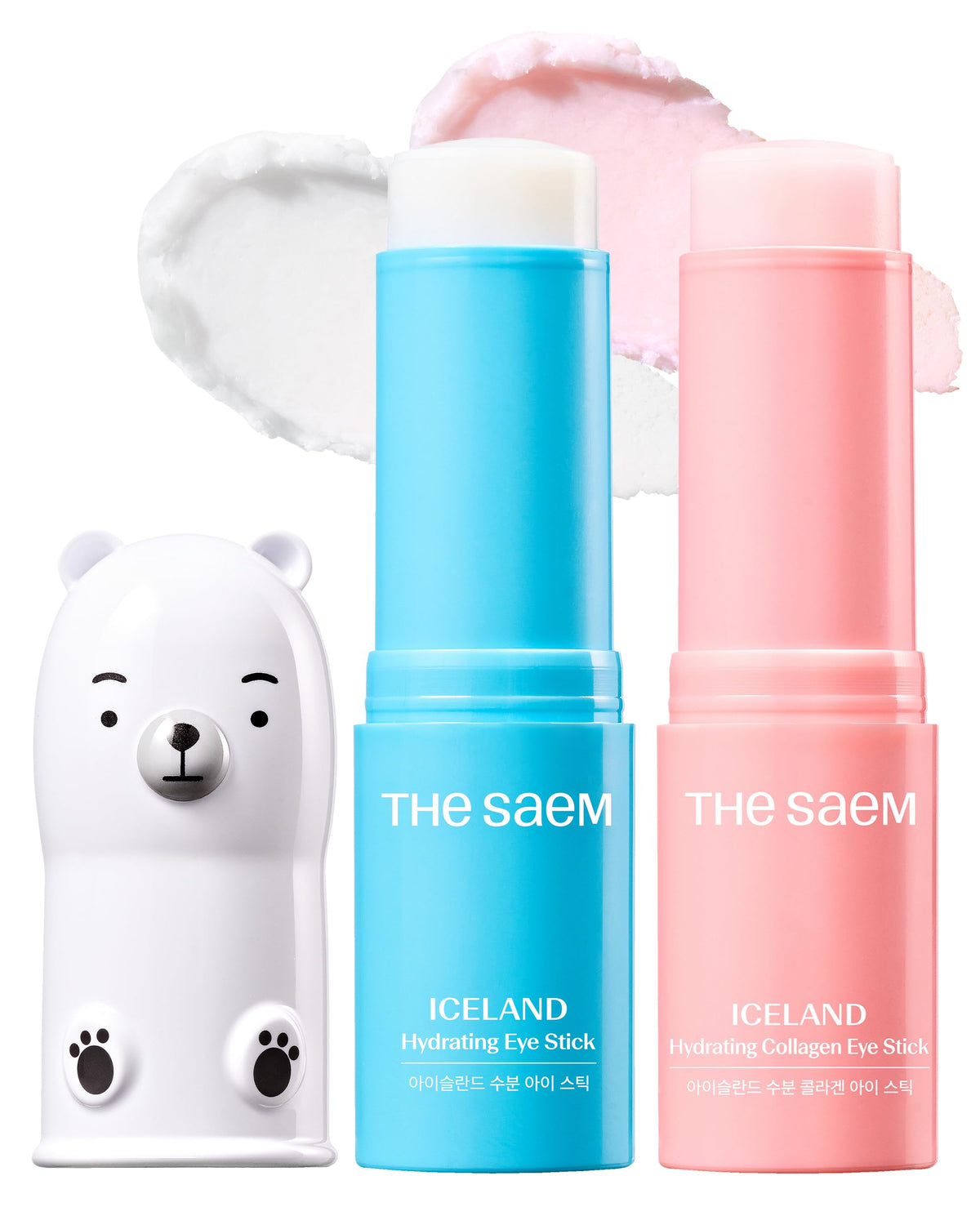THESAEM hydrating eye stick front view showing label benefits