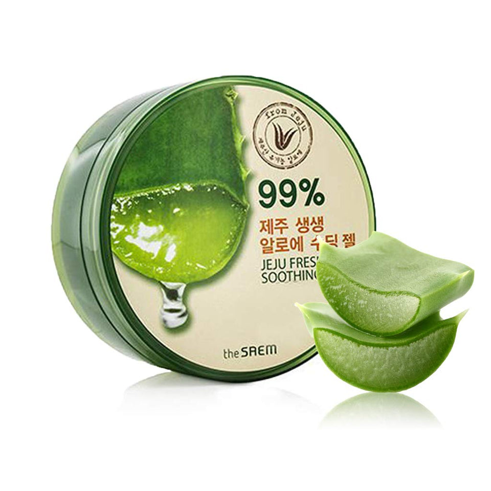 THESAEM front tub showing Jeju aloe gel and hydration benefits