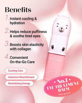 THESAEM stick texture glistening on fingertip highlighting lightweight moisturizing finish
