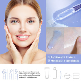 THESKCARE open ampoule with serum applied to fingertips for easy use