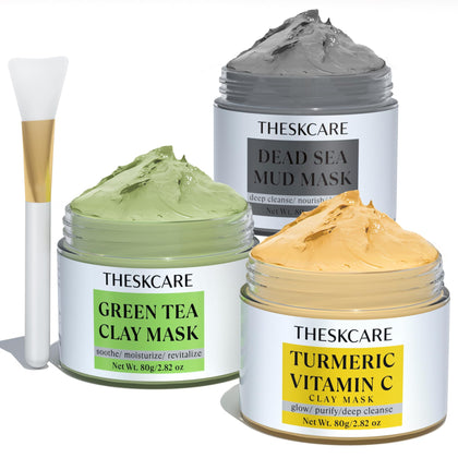 THESKCARE front packaging trio showing three masks for versatile skincare benefits