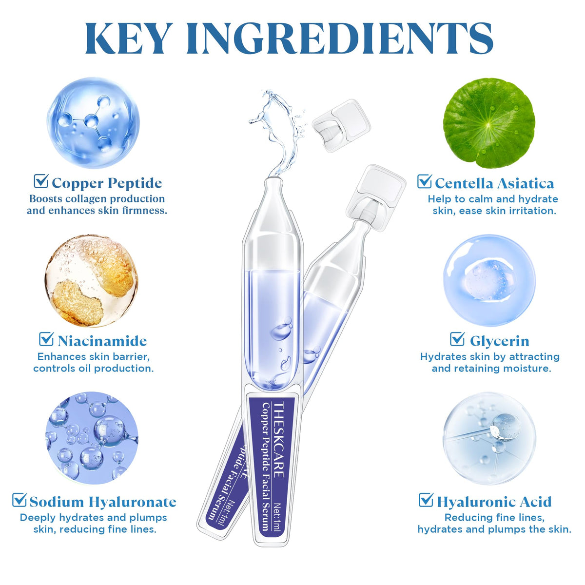 THESKCARE close-up of serum texture highlighting lightweight hydration