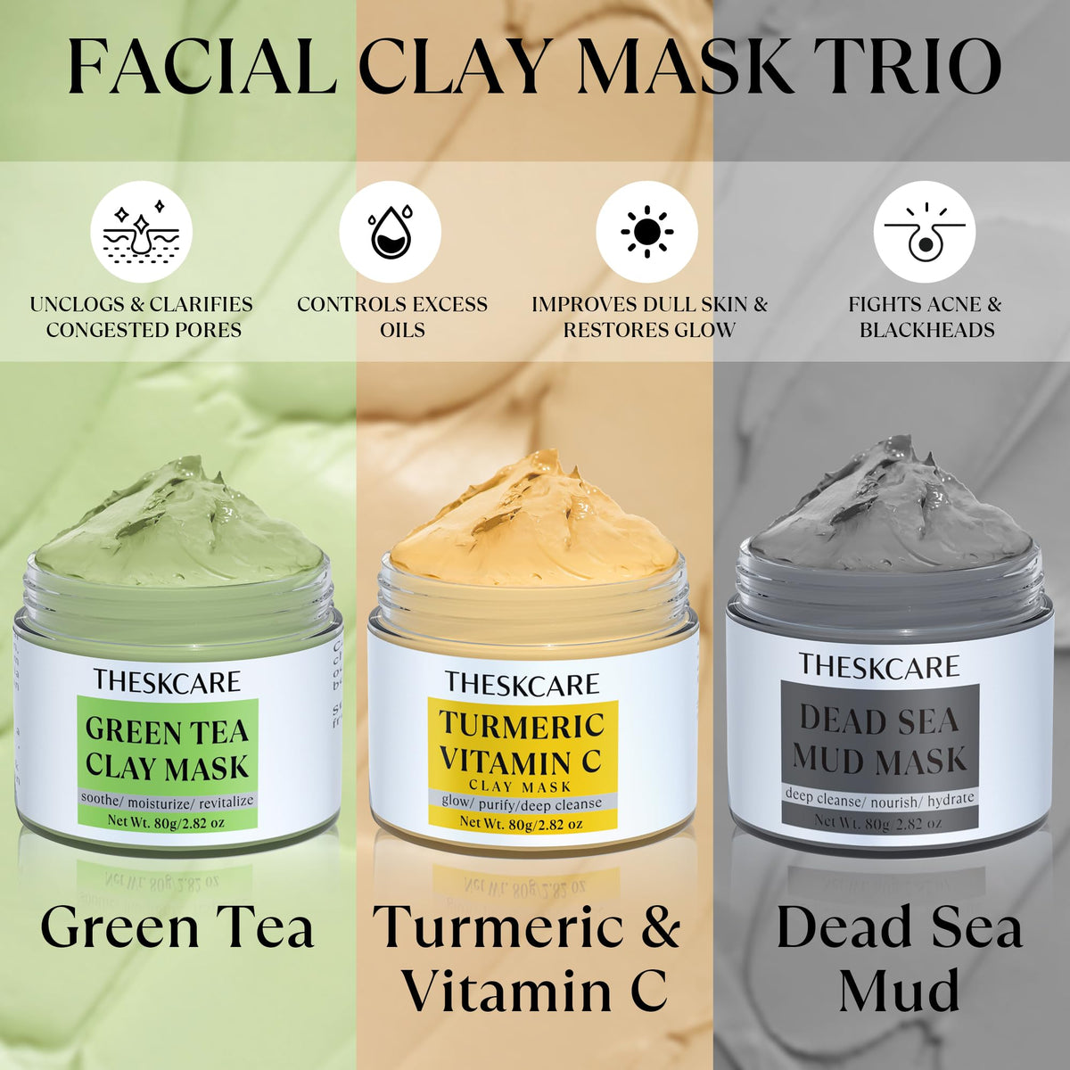 THESKCARE turmeric vitamin C mask jar open showing creamy texture and brightening benefit