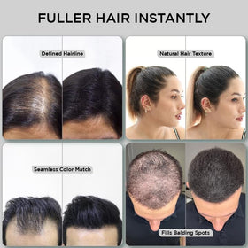 THICK FIBER styled hair in mirror showing natural finish and confidence boost