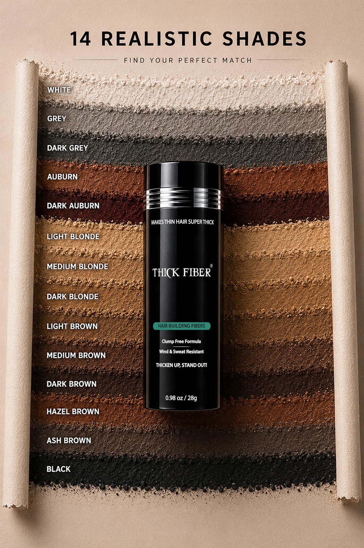 Closeup of hairline with Thick Fiber blended for discreet coverage