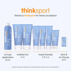 THINK Thinksport stick being applied to face for precise, no-fuss sun protection
