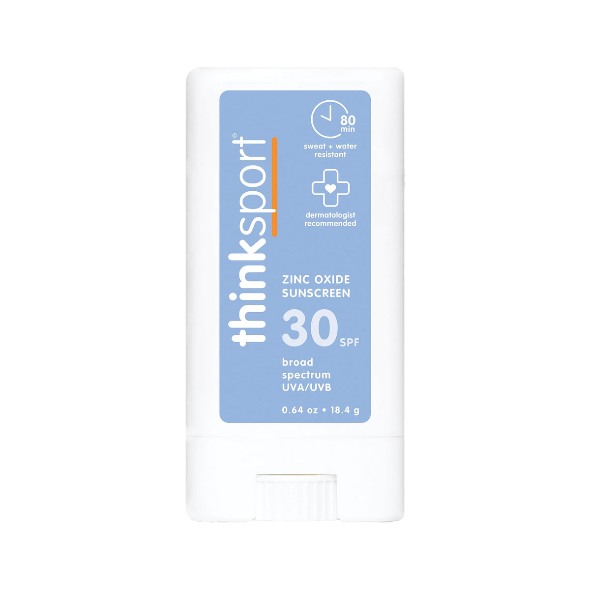 THINK Thinksport stick front packaging showing compact design and SPF 30 protection