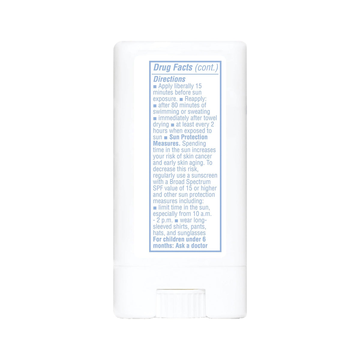 THINK Thinksport stick label close-up showing reef-safe and clean-ingredient benefits