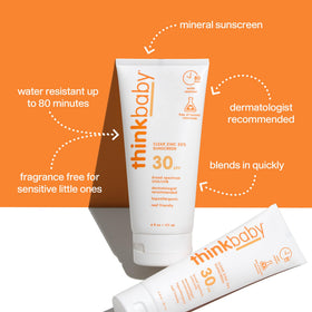 Think baby clear lotion texture close-up highlighting fast absorption