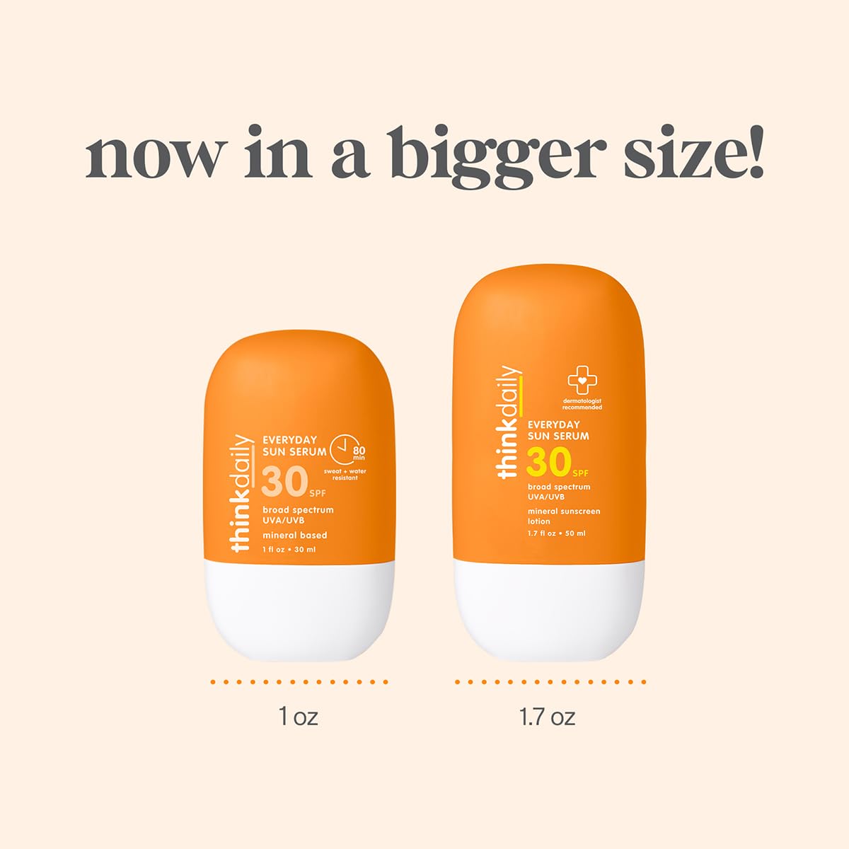 THINK thinkdaily ingredients label highlighting zinc oxide content and gentle botanicals
