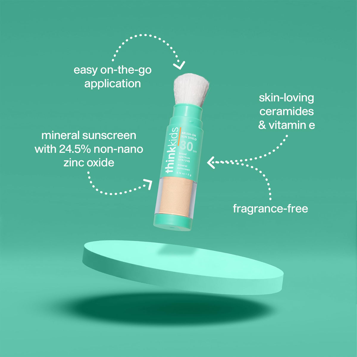 THINK brush close-up with bristles ready for quick, mess-free application