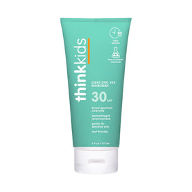 THINK kids front packaging showing 6 fl oz bottle and SPF 30 benefit
