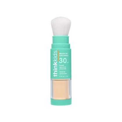 THINK front packaging showing compact brush sunscreen and SPF 30 benefit