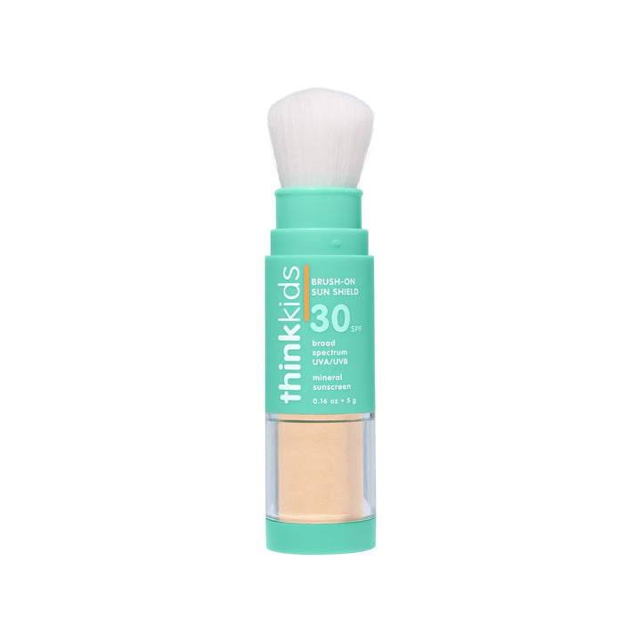 THINK front packaging showing compact brush sunscreen and SPF 30 benefit
