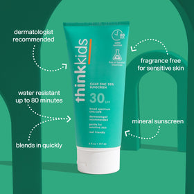 THINK kids clear lotion texture close-up highlighting fast absorption