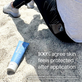 Thinksport being applied to arm illustrating easy spread and fast absorption
