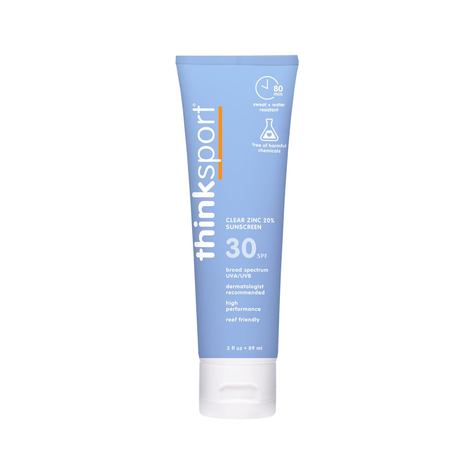 Thinksport front packaging showing 3oz tube and SPF 30 benefit