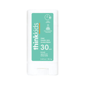 Thinksport kids stick front packaging showing compact sunscreen—easy travel